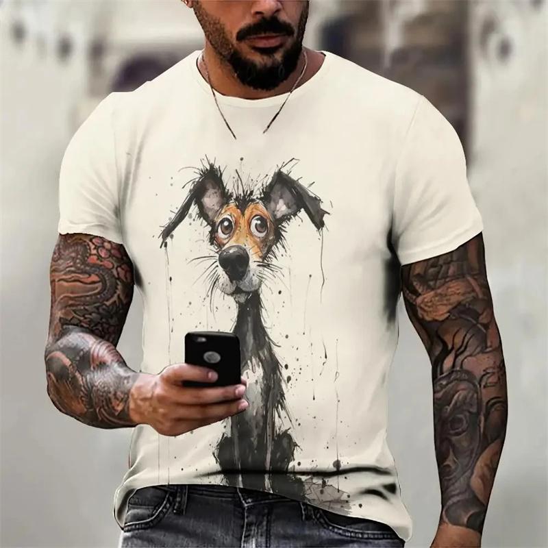 

Summer Cat Pattern T-shirt Men s Animal 3D Printed Short Sleeve T-shirt 6XL
