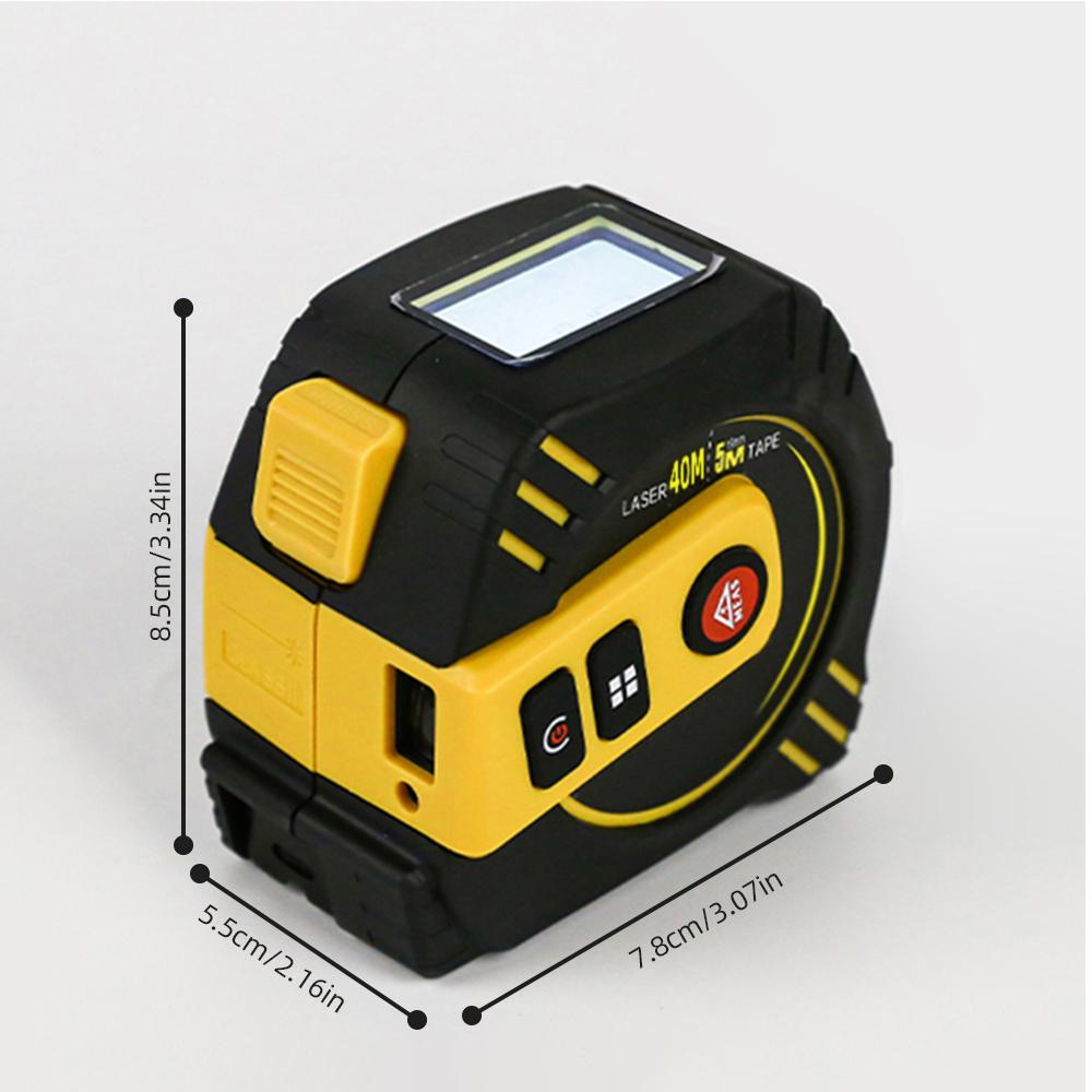 2 In 1 Digital Tape Measure with 130ft/40m Laser Distance Meter and 16ft/5m Retractable AutoLock