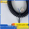 2-core 0.5 sq mm + 4-strand aluminum foil shielded spring retractable cable, 6.5MM diameter, wear-resistant.