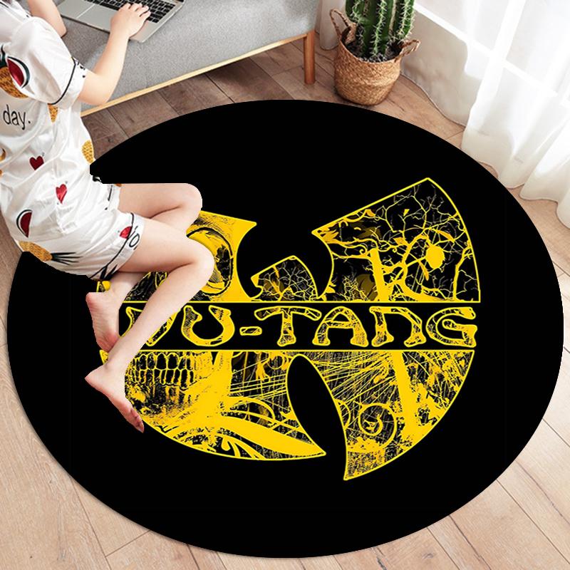 Okrągły dywan Wu-Tang Clan, Dywan do salonu, sypialni, przy sofie, pokoju zabaw, Mata podłogowa antypoślizgowa