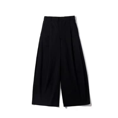 Pantalones Casuales de Pierna Ancha Marrones para Hombre de Cintura Alta Plisados Cortos