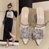 Womens Summer Transparent Water Crystal Sandals With High Heels For Fashionable Outings
