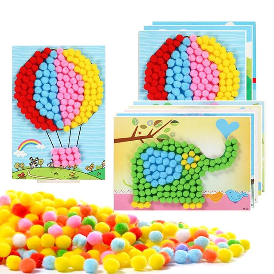 2/4pcs Plush Ball Paintings Felt DIY Handicraft Art Entertainment Supplies for Party Game Home Decor Creative Birthday Gift XJM
