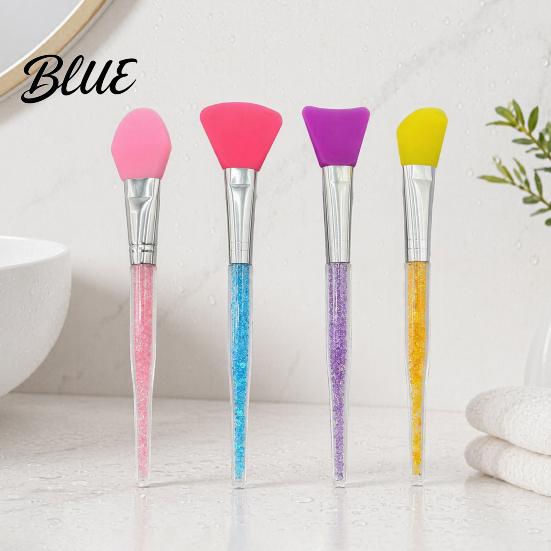 Silicone Face Mask Brush Applicator Brush Facial Mud with Non-Slip Rhinestone Handle Hairless Clay Tools
