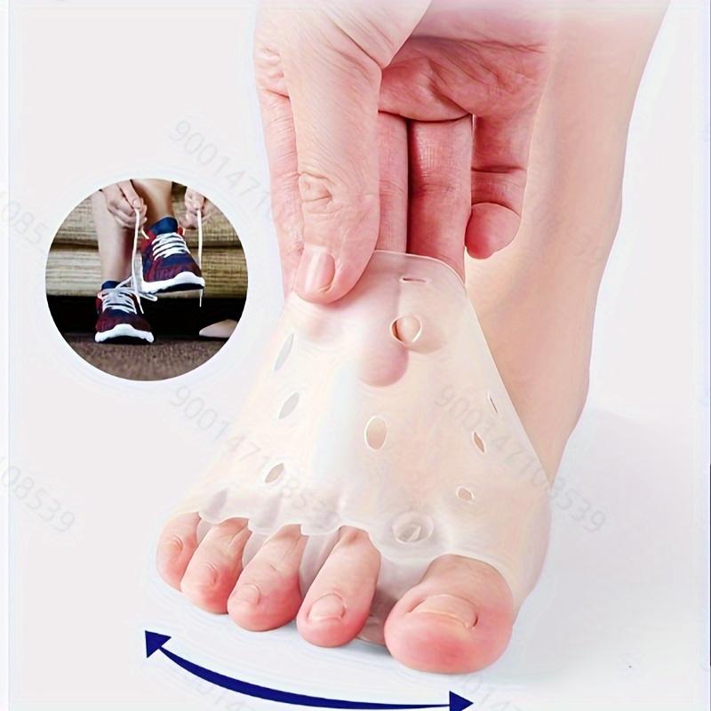 2 Stück Silikon Zehen- und Vorfußpolster; Fünf-Loch Waben-Vorfußpolster; Vorfuß-Zehenschutz mit fünf Löchern zur Fixierung