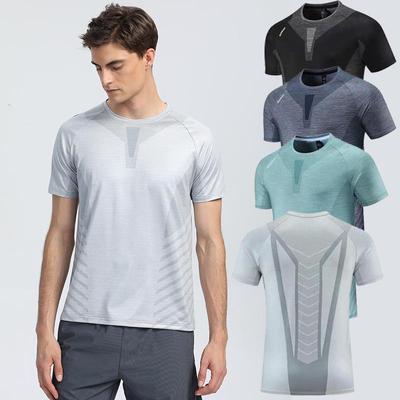 Men's Summer Quick-Dry Short Sleeve Round Neck Sports T-shirt for Running & Fitness