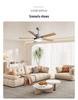 Remote-Control Ceiling Fan Light with Variable Frequency Wooden Blades for Living, Dining, and Bedroom