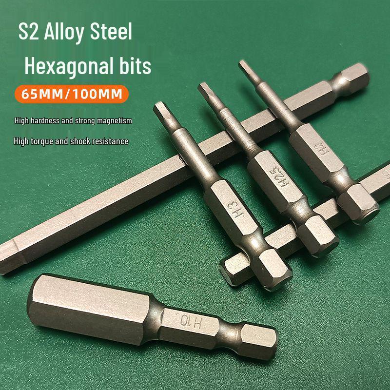 S2 Strong Magnetic Hex Socket Bit - High Strength, Shock Resistant for Hand Drills and Electric Screwdrivers