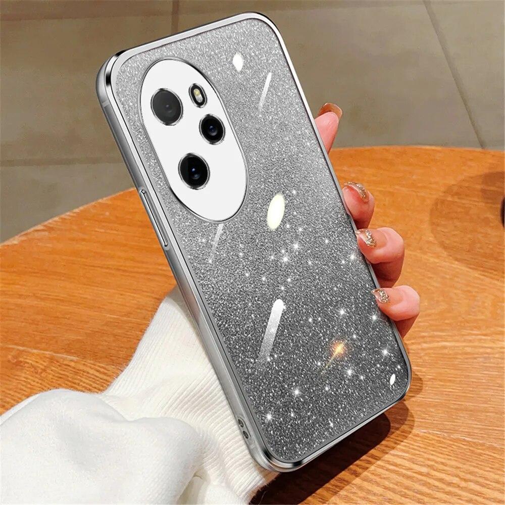 Luxury Gradient Glitter Plating Case For Huawei Honor 100 90 80 70 Pro 50 60 SE 20 30 Pro Women Soft Silicone Back Cover Honor50