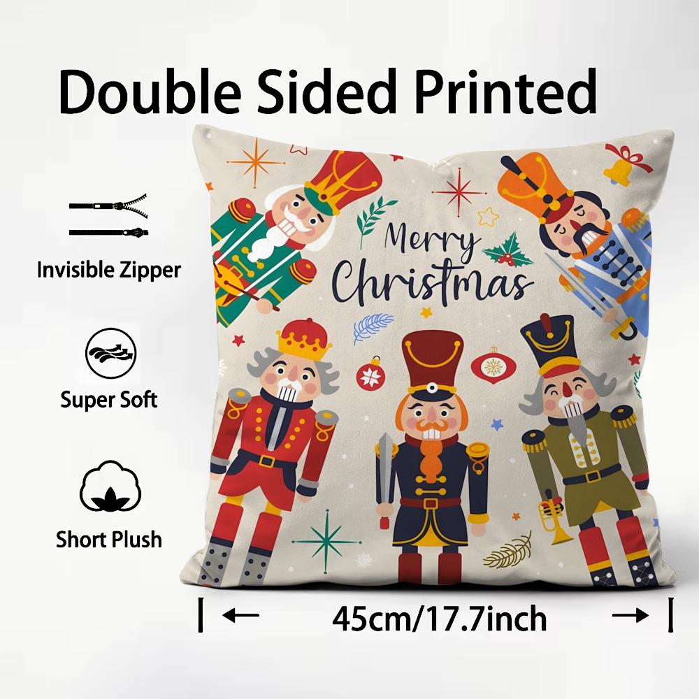 N-Nussknacker S-Soldat Weihnachtskissenbezug Premium Komfort Wendbarer Kissenbezug - Dual - Use Design für Zuhause & Auto
