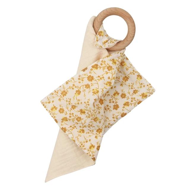 

Pacifier Baby Can Be Imported Baby Wooden Braces Solid Color Can Be Chewed Teether Soothing Blanket Teether Square Towel зелений