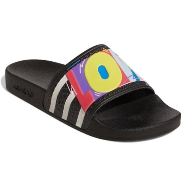 Adidas Kris Andrew Small x Adilette Slide Pride Unisex Sneakers Black Core-Black Cloud-White GX6389