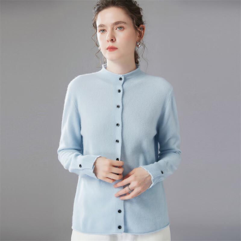 Fanzhen Women's High-Neck Cashmere Cardigan