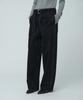 Muse Vitesse Curved Semi-Wide Buckle-Belted Denim Pants_Navy