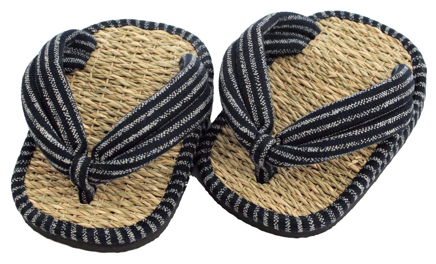 

Modern Sandals Navy [Nenrin Lab] Japanese-made Half-Rope (Striped, Blue)