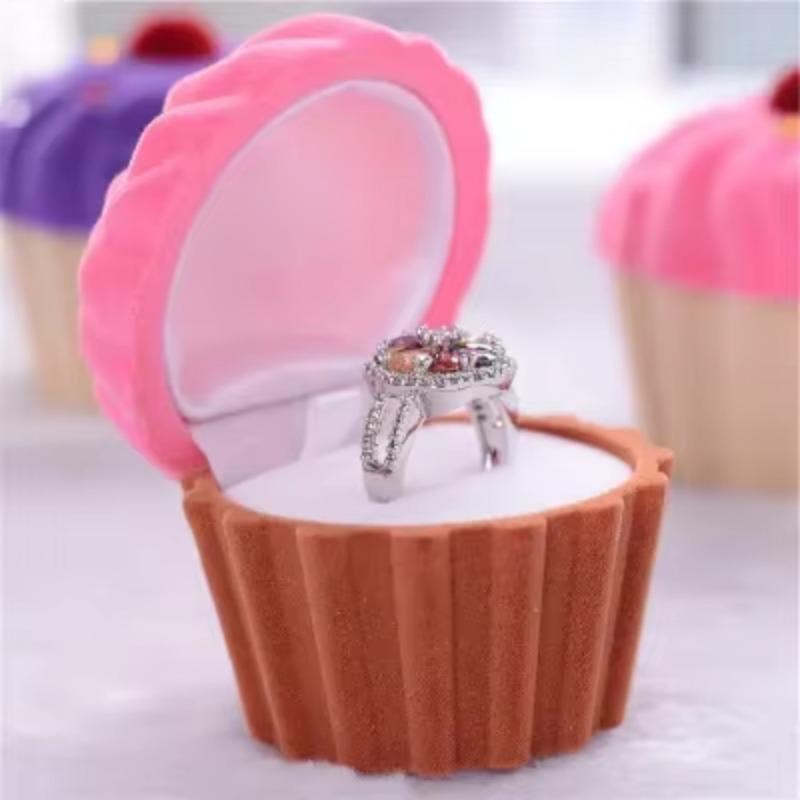 Velvet Cake Jewelry Box Jewelry Packaging Boxs Ring Necklace Earring Boxs Jewelrys Box for Valentines Gift Party Accessory