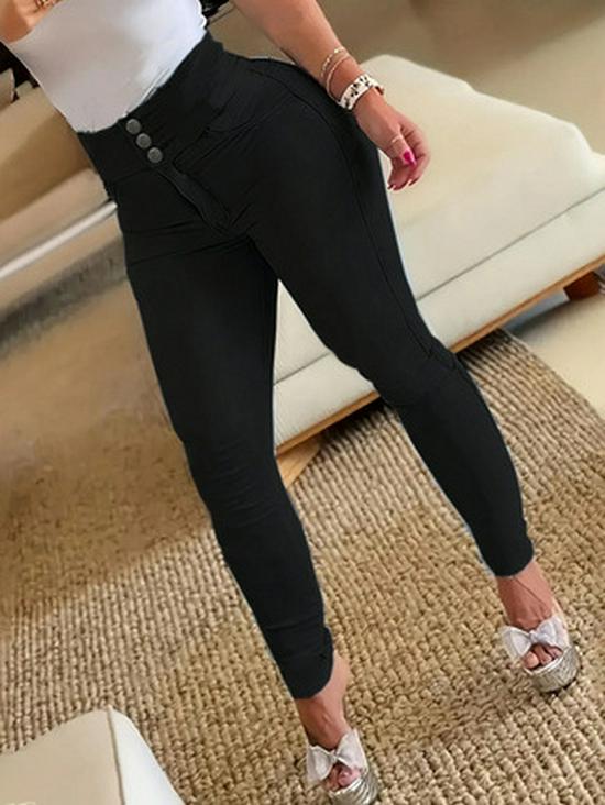 

Женские черные узкие джинсы стрейч с застежкой на три пуговицы и молнию Extra Large чёрный