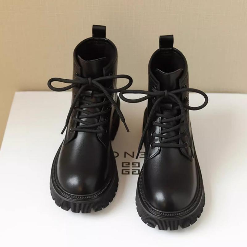 Autumn new velvet Martin boots women's black locomotive single boots women's platform short boots