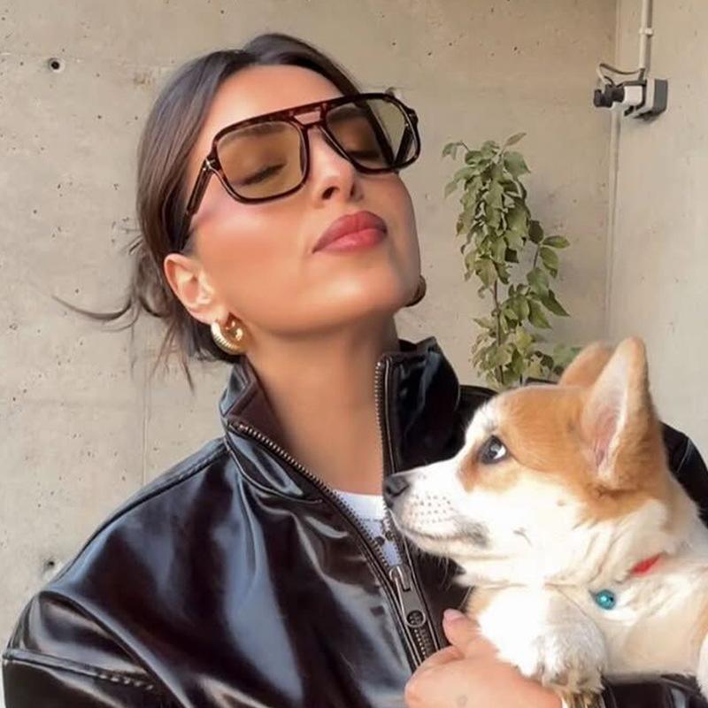 New Stylish Sunglass Women Pilot Shape Double Bridge Sun Glasses for Man High Quality Fishing Mountaineering Female Sunglass