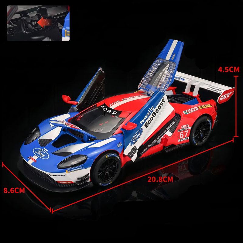 1:24 Ford GT LM GTE Alloy Sports Car Model Diecasts Metal Track Racing Car Vehicles Model Simulation Sound and Light Collection