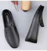 Men's Large Size Genuine Leather Casual Shoes - Non-Slip Thick Sole, Wear-Resistant, Ideal for Middle-Aged Wearers.