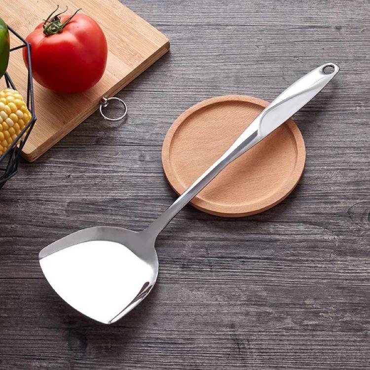 Stainless Steel Spatula Set: Hollow Handle, S-Shaped Stir-Fry Spatula, Powder Strainer, Water Separator, Spaghetti Spoon