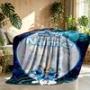 Custom Name Personalized Blue Smurfs Print Blanket, Home Decor, Bedroom, Sofa, Camping, Couch, Gifts for Birthday Christmas