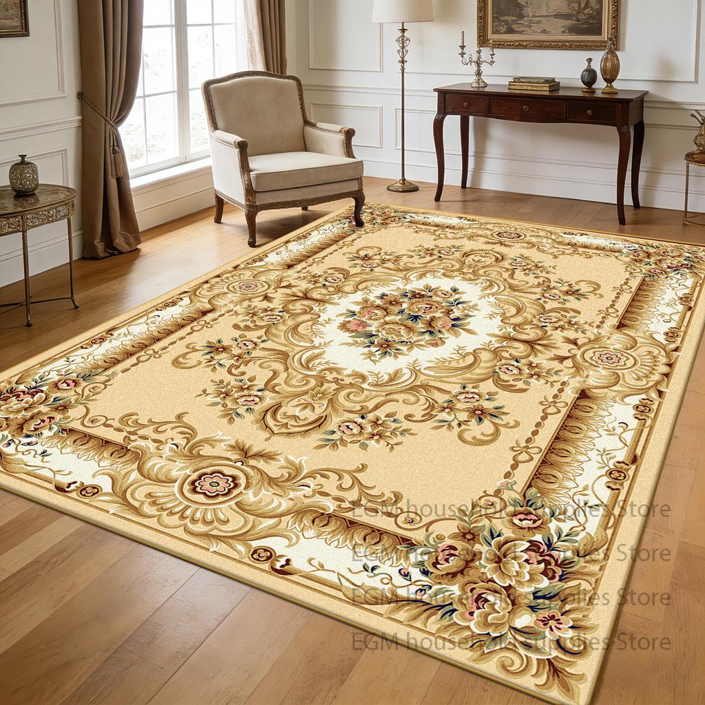 Red European Luxury Carpet Living Room Decoration Large Area Rugs Soft Antiskid Washable Floor Mats Bedroom Sofa Coffee Table