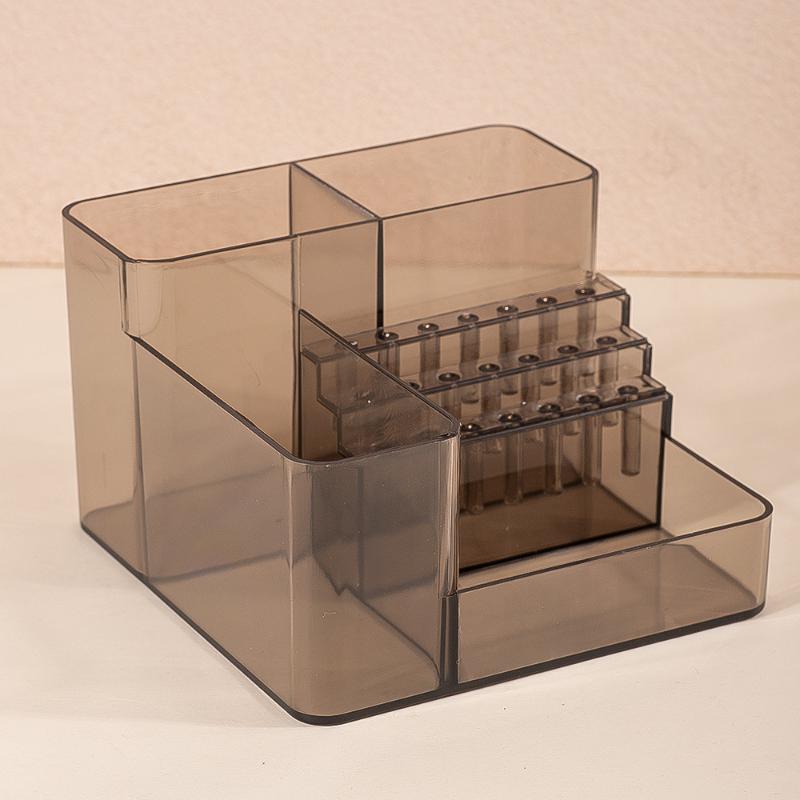 1Pcs 21-Hole Acrylic Nail Drill Storage Holder, Desktop Organizer For Nail Drill & Bits (Machine & Tools Not Included)