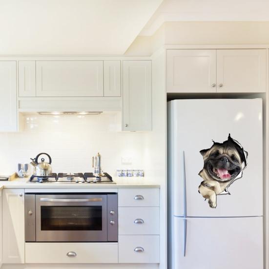 Cute Cat Dog Pattern Toilet Lid Cover Decal Wall Art Sticker Bathroom Home Decor