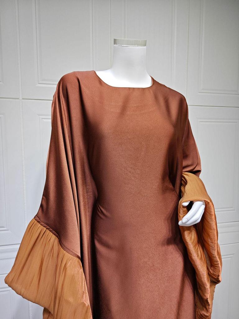 MQ201 Modest Satin Waist-Cinching Muslim Fashion Robe