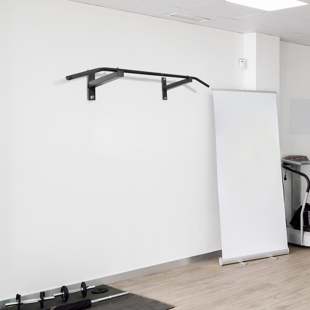 Professional Wall Pull-Up Bar with Steel Structure, 113 x 41 x 20cm, Black