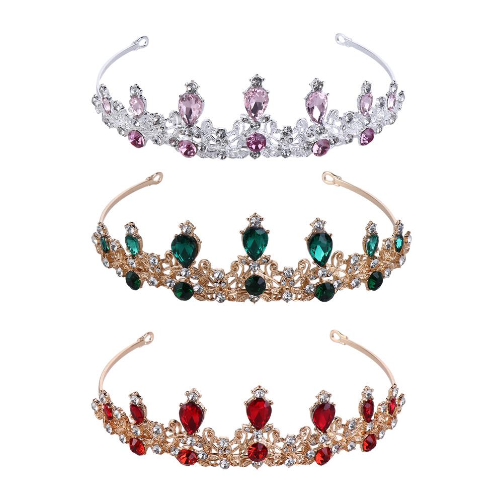 

Rhinestone Headband Baroque Women Tiara Bridal Crown Wedding Jewelry Korean Style Bridal Headwear красный