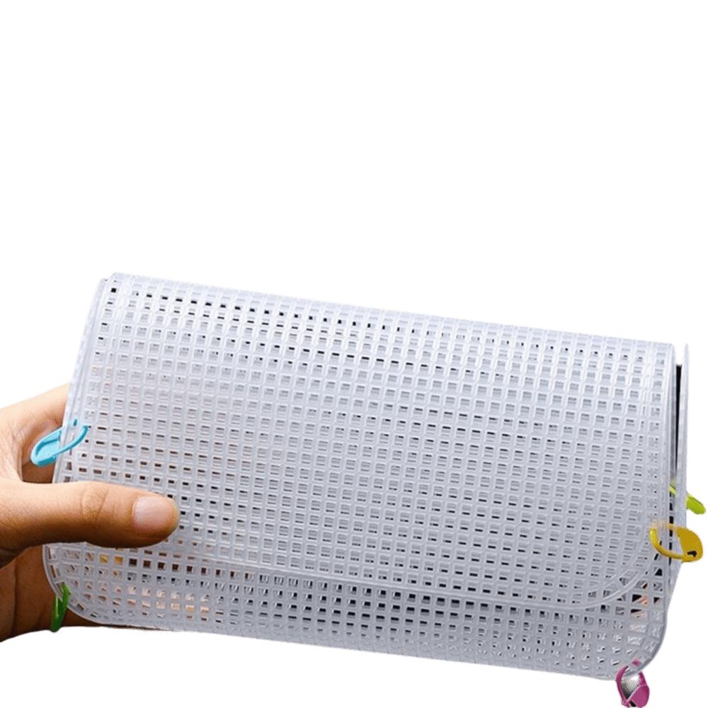 Plastic Weaving Plastic Mesh Cloth Handmade Craft Bags Making Grid Hook White Knitting Crochet Bags Plate Bag Accessories