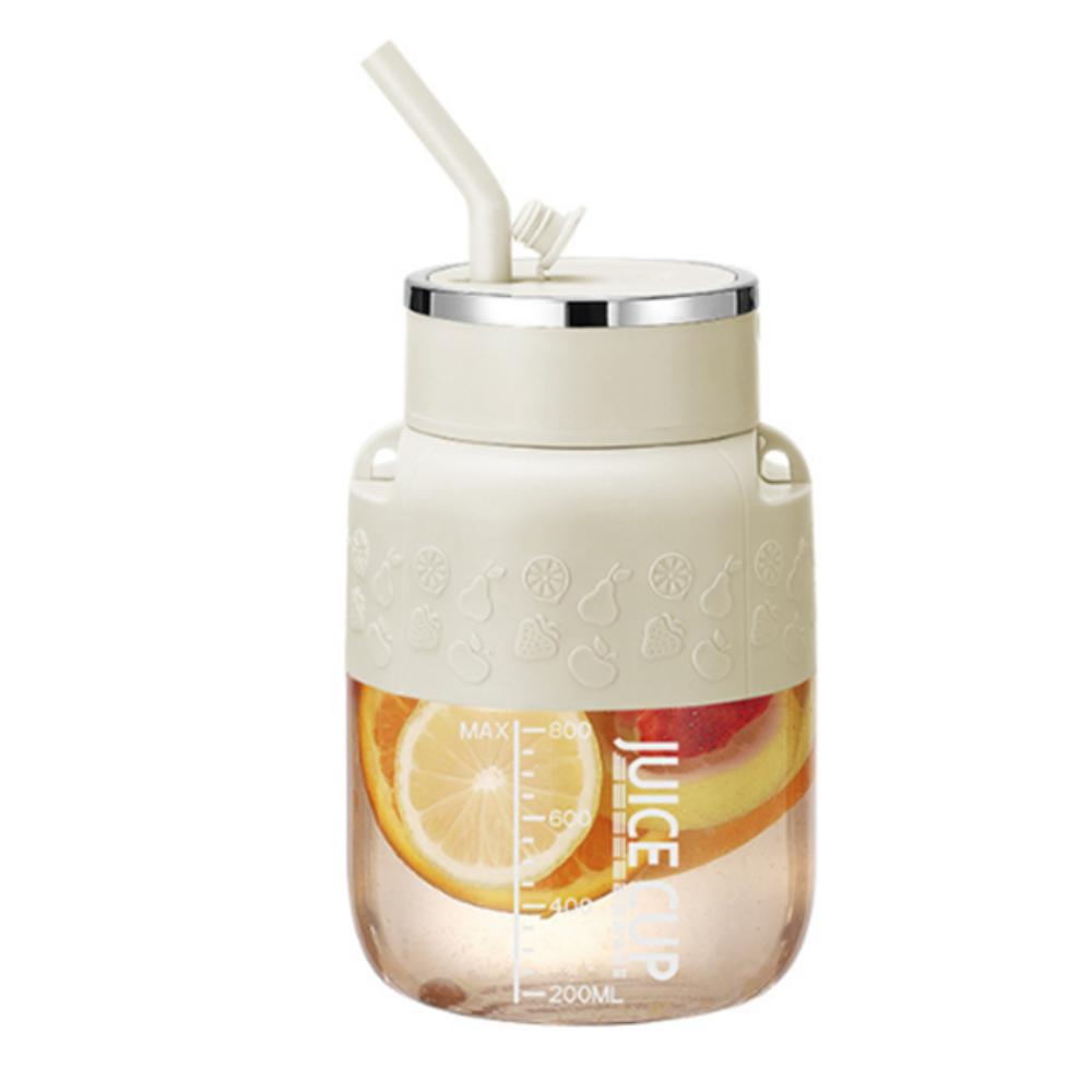 800 ML Portable Juicing Bucket with Straw and Strap Fruit Blender Cup Electric Juice Maker Outdoor