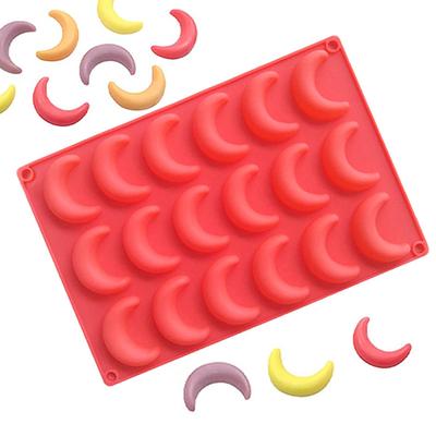 Mond Silikonform zum Backen Halbmond Schokolade Süßigkeiten Kuchendekoration Cupcake Topper Keks Eiswürfel Wachsmelts Wachsmalstift Schlüsselanhänger