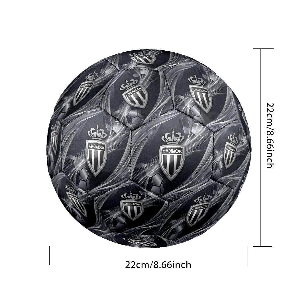 Monaco FC Size 5 Standard Football Durable Training Match Soccer Ball for Adult Outdoor Sports