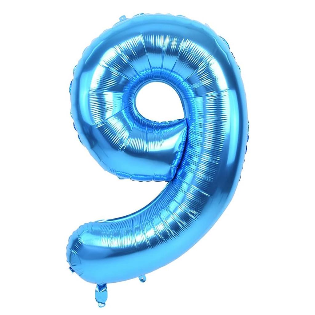 40 Inch Giant Blue Digital Balloons 0-9, Anniversary Party Decoration Supplies, Birthday Balloons