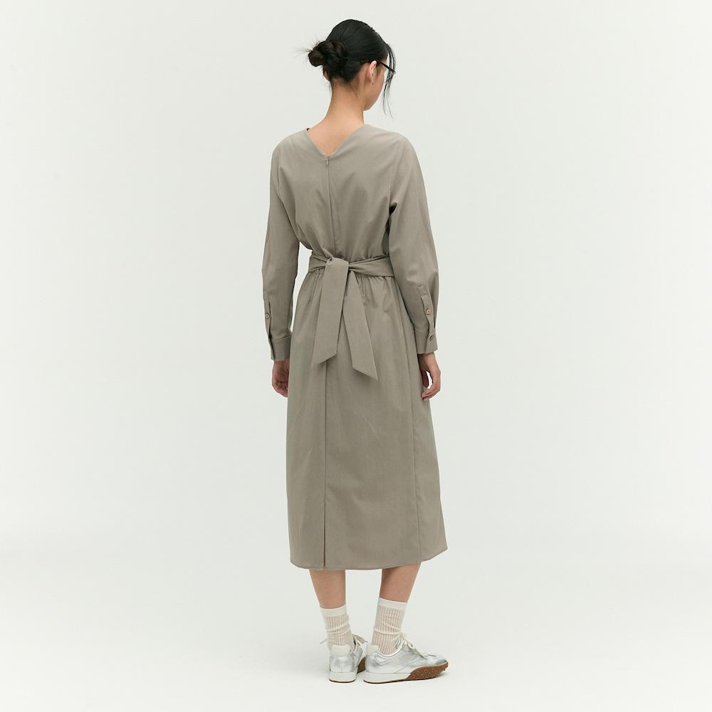 Ibiem Jecheon Ribbon Detail Long Dress Emp2Wop010