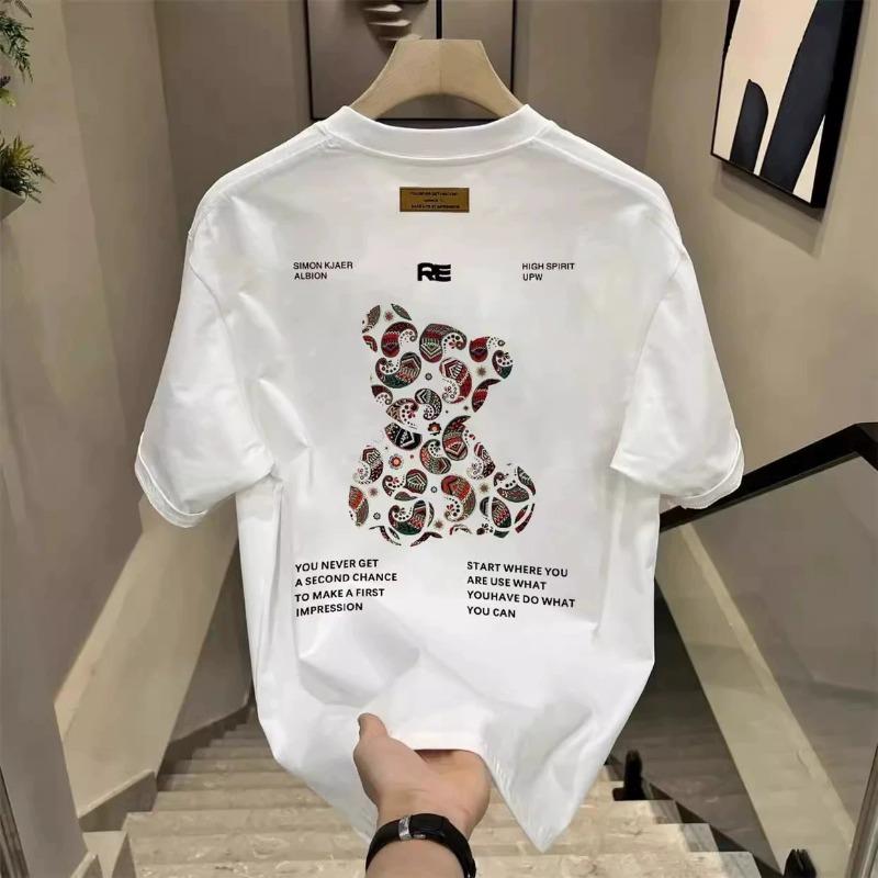 

Unisexs Cotton Tshirts 5XL WhiteT Shirt for Unisex Casual Summer Wear Bear Print Black Tee Shirts Unisex Clothing Fashion S