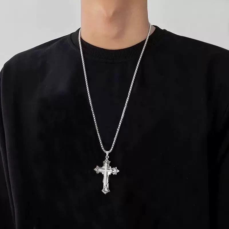 High Quality Cross Titanium Steel Non Fading NecklaceDomineering and Trendy Gentle hip-hop Pendant ChainBrandNew Handsome Men Women