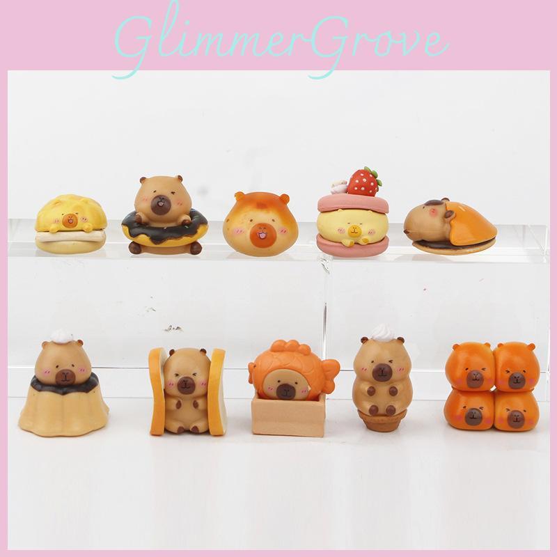Charming Capybara Miniature Figurines Collectible Bakery Style Blind Box Toys