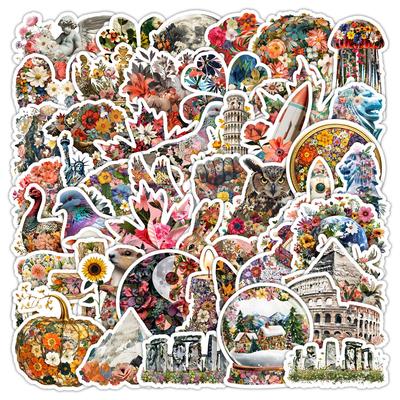 50 Colorful Animal Graffiti Stickers, Water Cups, Luggage, Waterproof Decorative Stickers, Creative Animal Stickers for Children