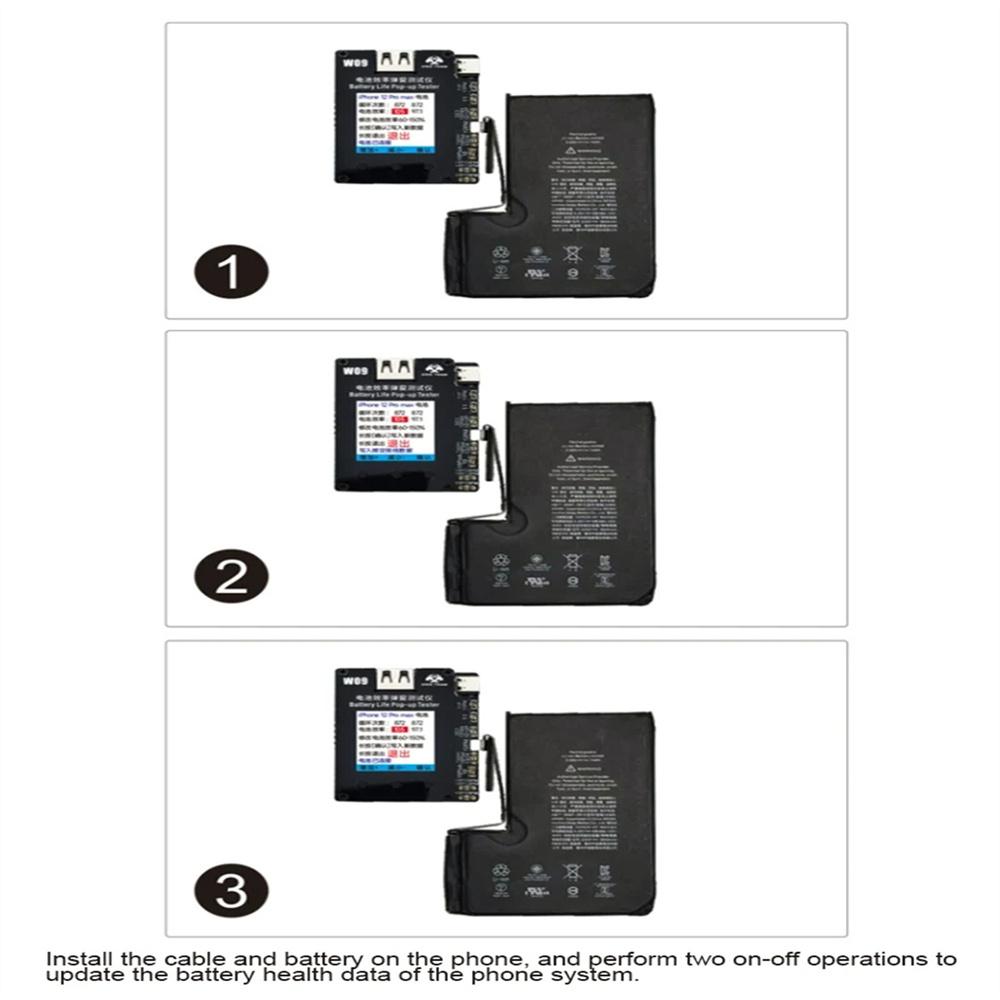 W09 Pro V3 Battery Life Efficiency Pop-up Tester Tool For iPhone 11 12 13 14 15