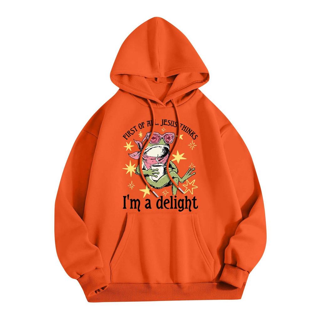 Women's Casual Loose Fit Letter Print Long Sleeve Pullover Hoodie for Everyday Wear