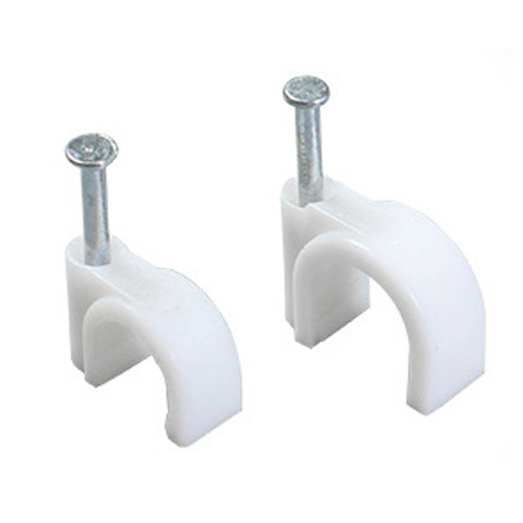 100 Stück 5 mm Stahlnagel-Leitungsclips, runde Kabelbefestigungsclips für die wandmontierte Kabelverwaltung