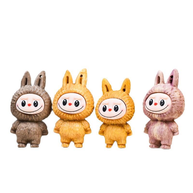 Řezba z masivního dřeva Kreslená Roztomilá Elfí Figurka Panenka Stolní Rukojeť Řemeslná Ozdoba