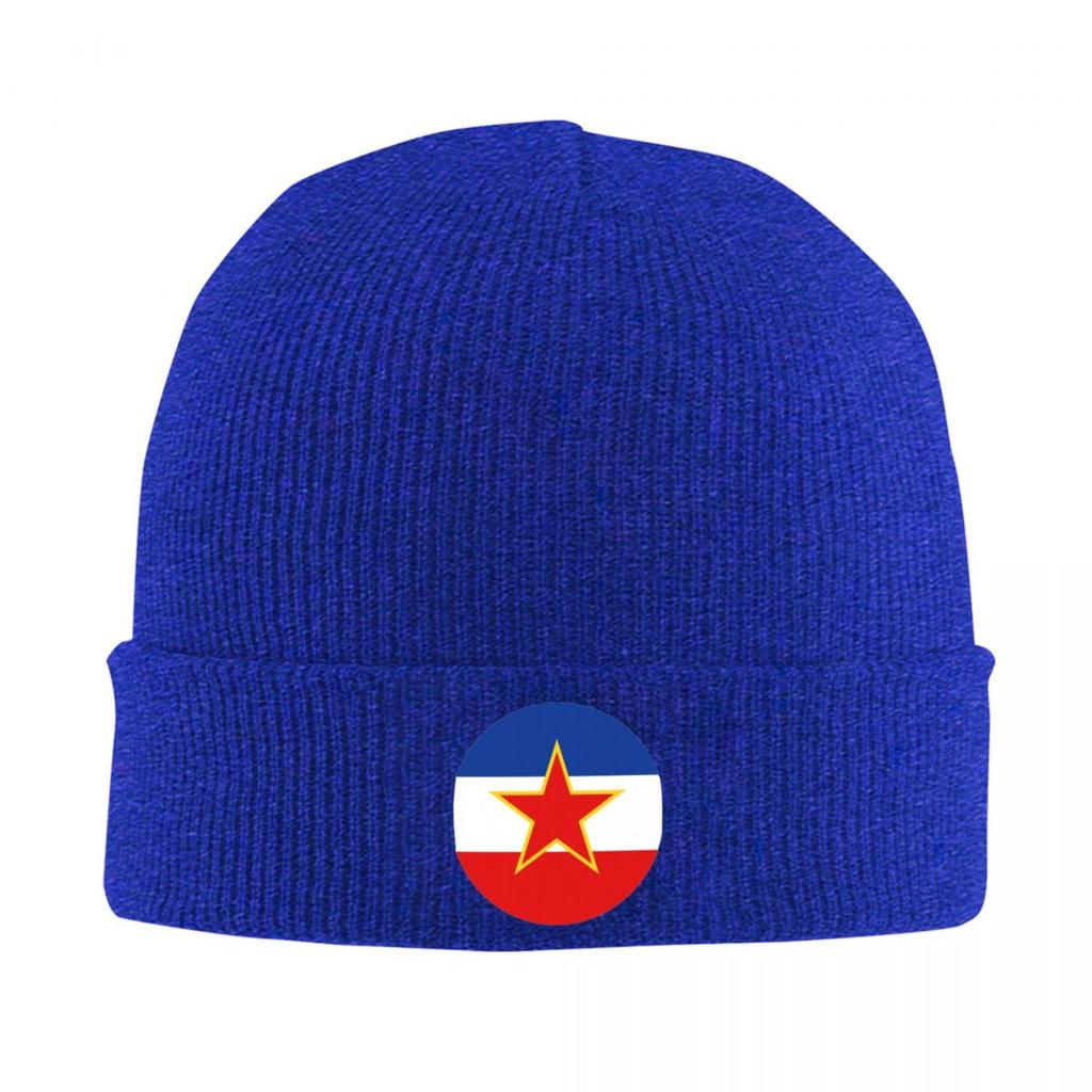 Socialist Yugoslavia Yugoslav Flag Warm Knitted Cap Winter Knit Bonnet Hat Skullies Beanies Hip Hop Caps for Unisex