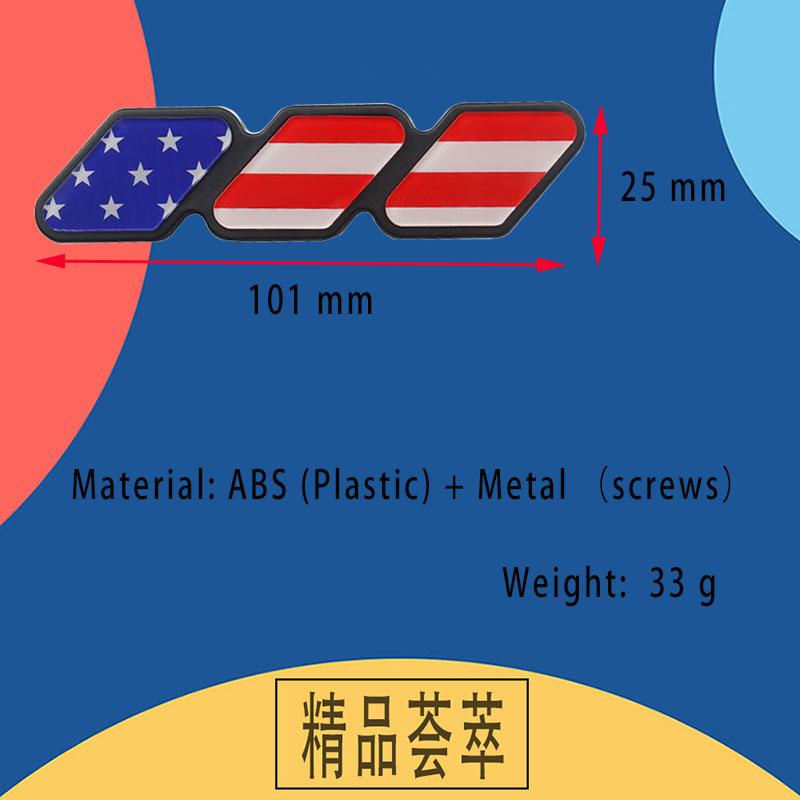 3 Colors US flag Grille Badge Tri Colors Emblem For Tacoma Tundra 4Runner Highlander Rav4 CHR Strip Air Inlet Auto Car Accessories