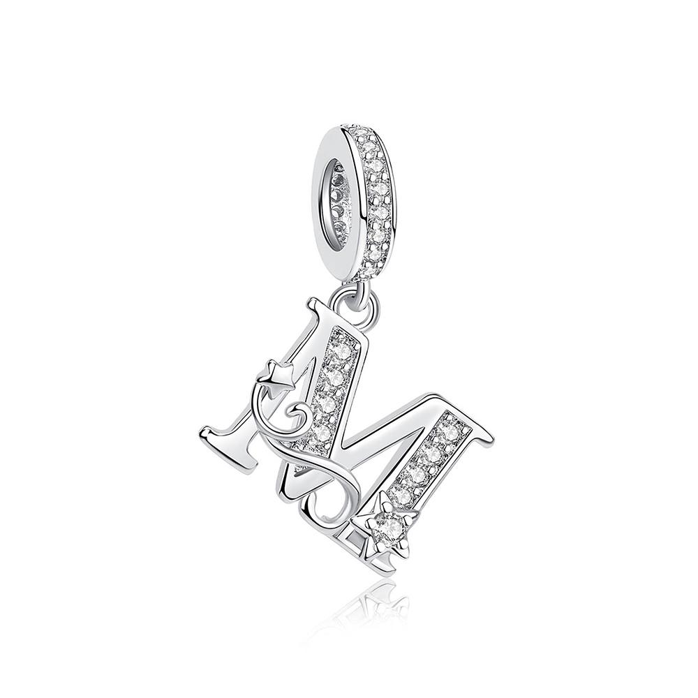 2025 New Original 925 Sterling Copper Charms Star 26 Letters Pendant Beads Fit Brand Bracelets Necklaces For Women DIY Zircon